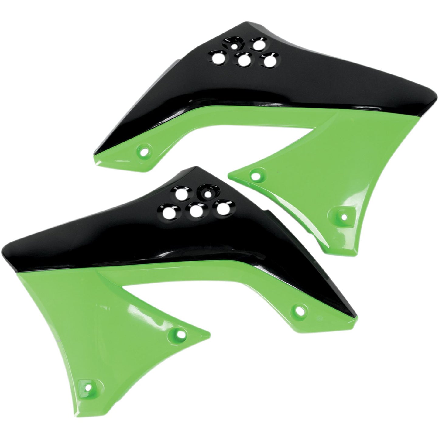 UFO Plastics Radiator Shroud - KXF 450 '10 - Black/Green [MPN: KA04713-999]_486478