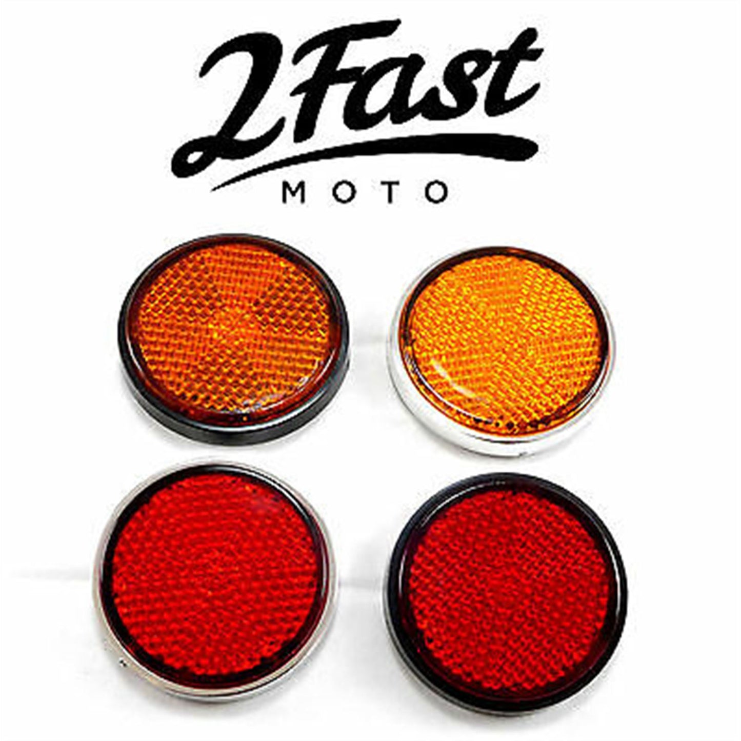 2FastMoto 1-7/8" Screw-On Round Reflector - Red 2fm-roundreflector_635984