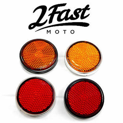 2FastMoto 1-7/8" Screw-On Round Reflector - Red 2fm-roundreflector_635984