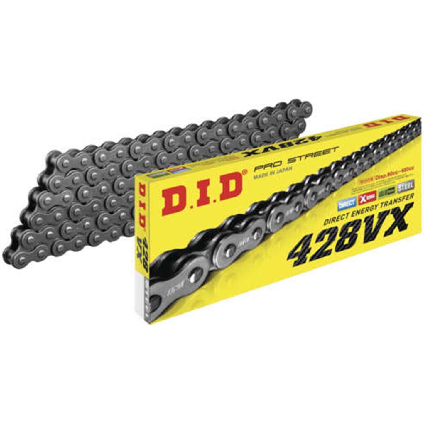 D.I.D. 428VX Pro-Street X-Ring VX Series Chain 428 x 118, Natural [MPN: 428VX118FB]_986007