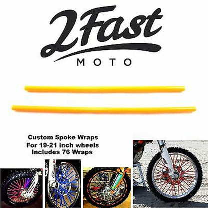 76pcs Wheel Spoke Skin Cover Wrap Kit for Motocross Dirt Bike - Orange _626450