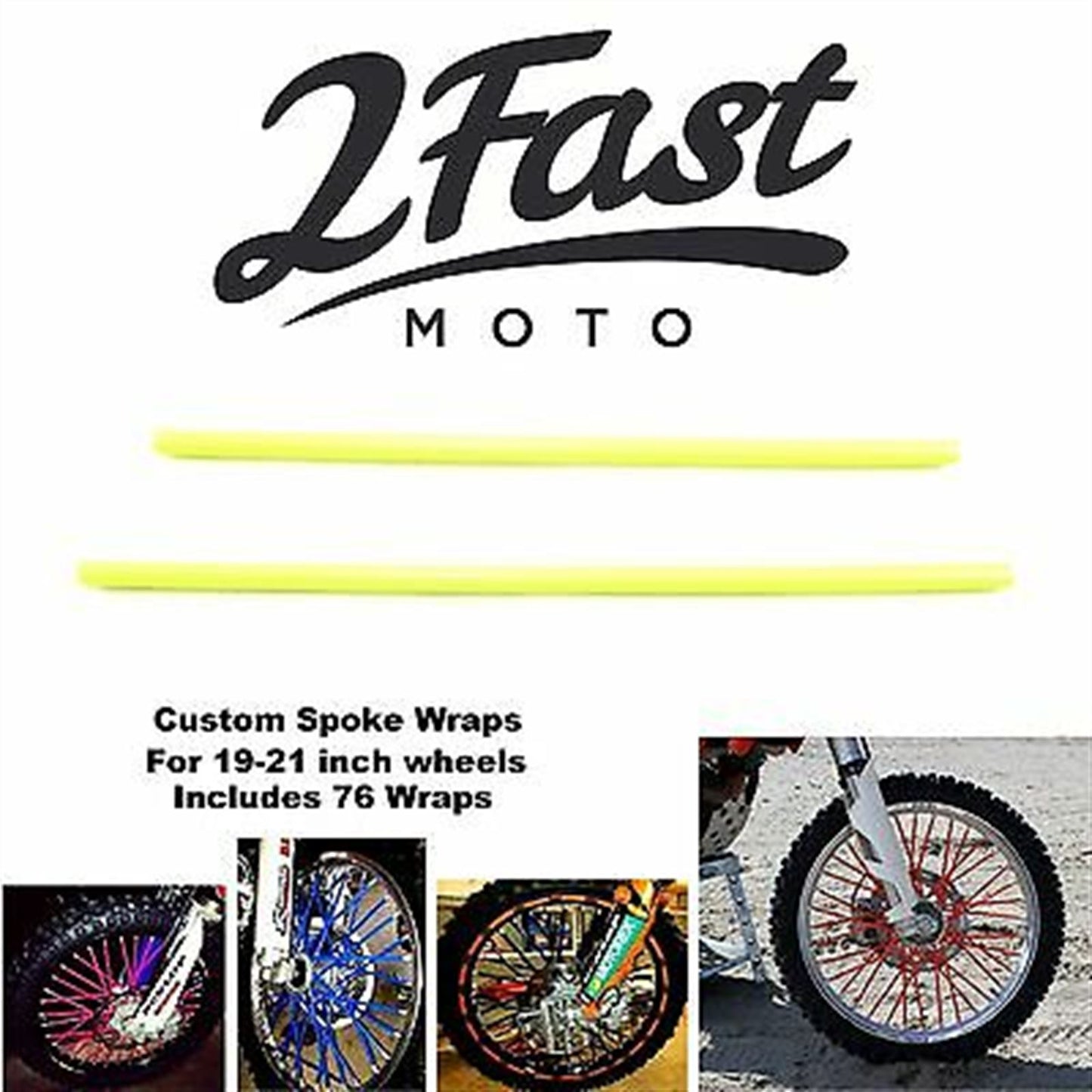 76pcs Wheel Spoke Skin Cover Wrap Kit for Motocross Dirt Bike - Yellow_626514