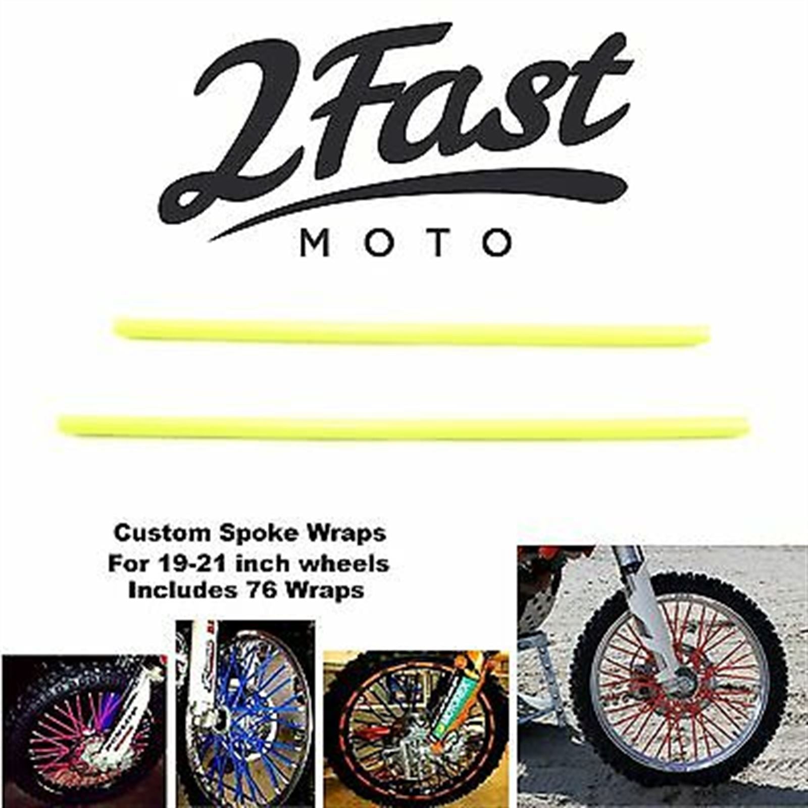 76pcs Wheel Spoke Skin Cover Wrap Kit for Motocross Dirt Bike - Yellow_626514