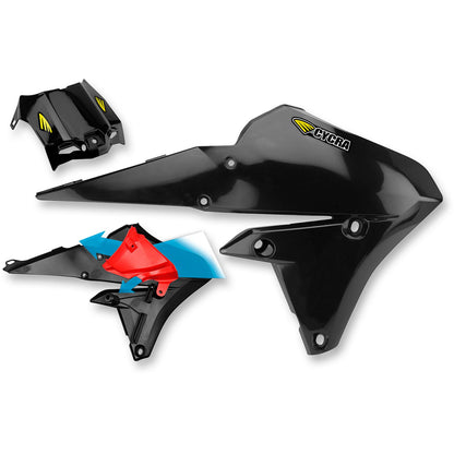 Cycra PowerFlow Shrouds - with Air Box Cover - YFZ - Black [MPN: 1CYC-1778-12]_369632