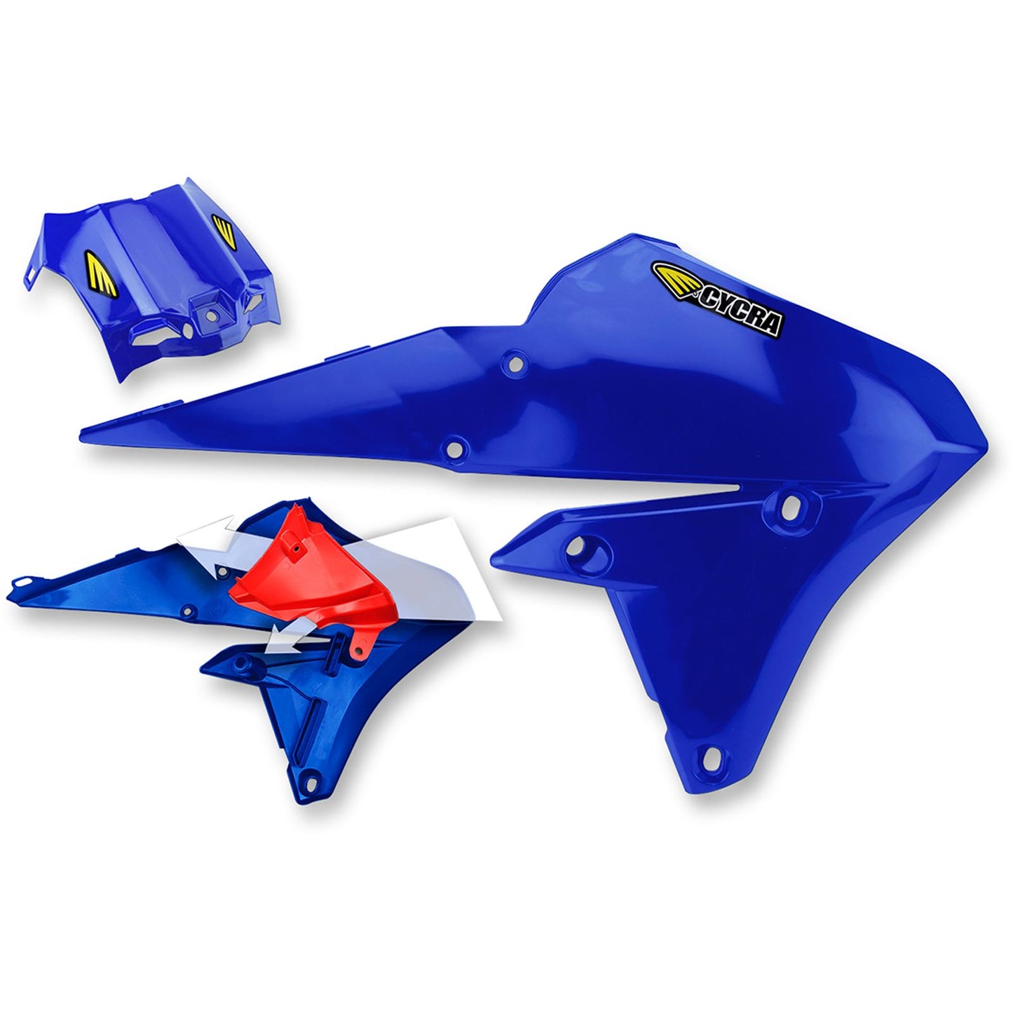 Cycra PowerFlow Shrouds - with Air Box Cover - YFZ - Blue [MPN: 1CYC-1778-62]_369634