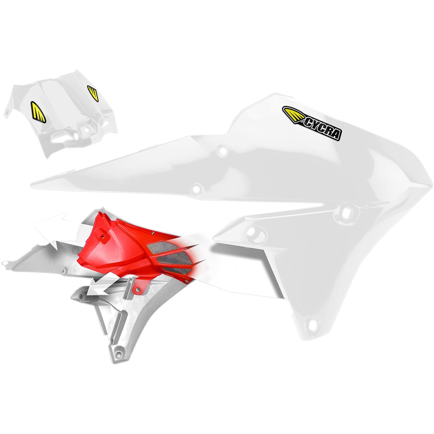 Cycra PowerFlow Shrouds - WR250F - White [MPN: 1CYC-1782-42]_369669