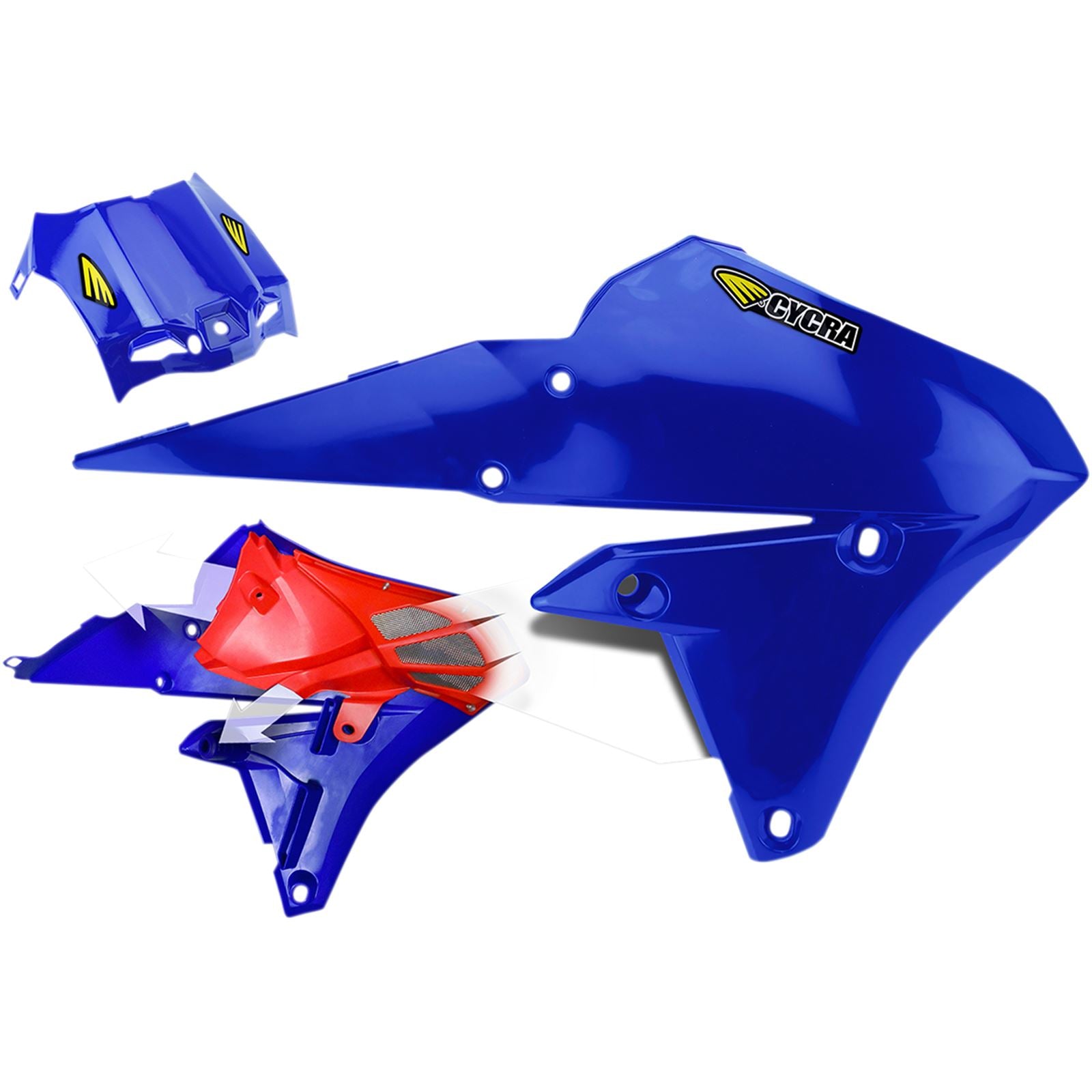 Cycra PowerFlow Shrouds - WR250F - Blue [MPN: 1CYC-1782-62]_369670