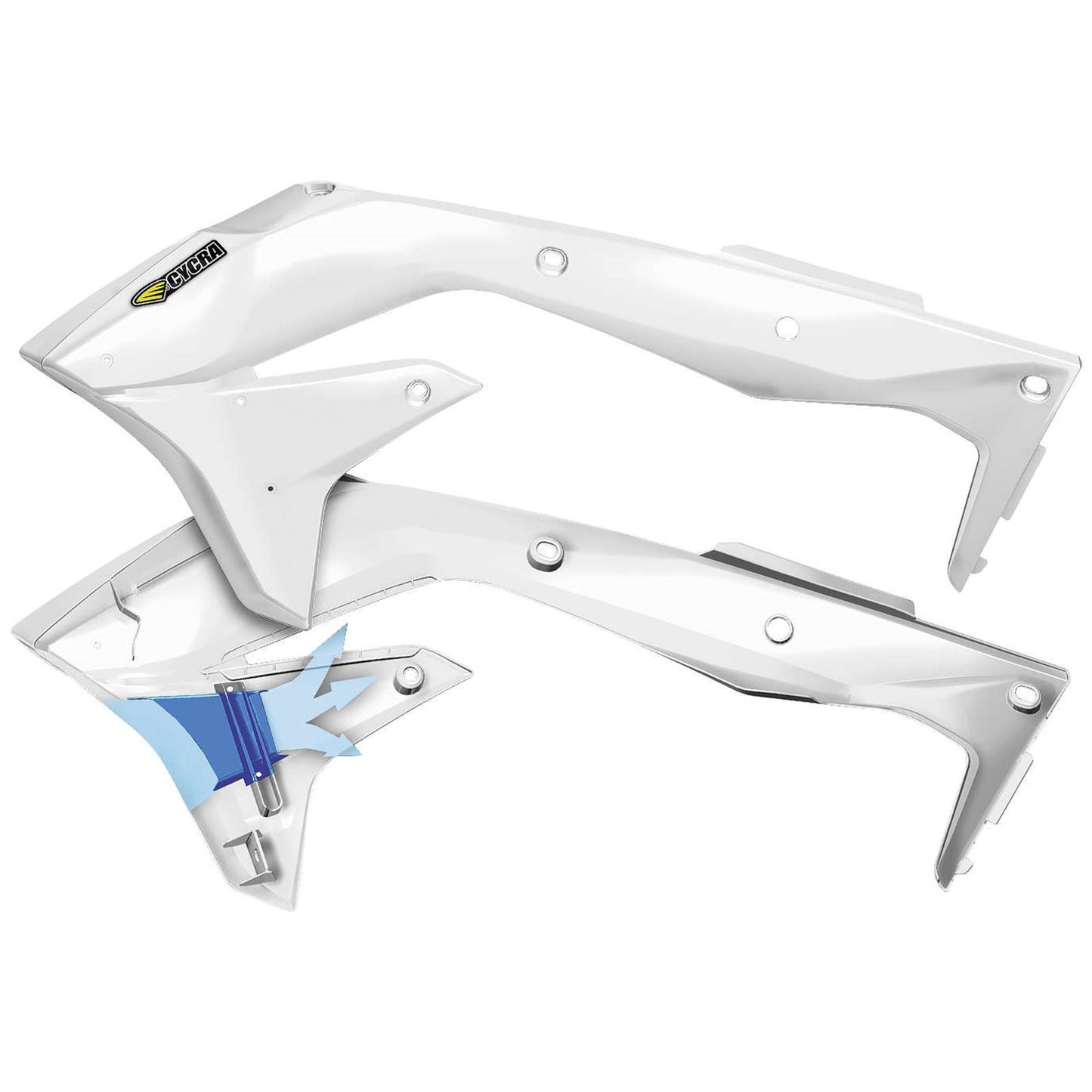 Cycra PowerFlow Shrouds - KXF450 - White [MPN: 1CYC-1867-42]_83569