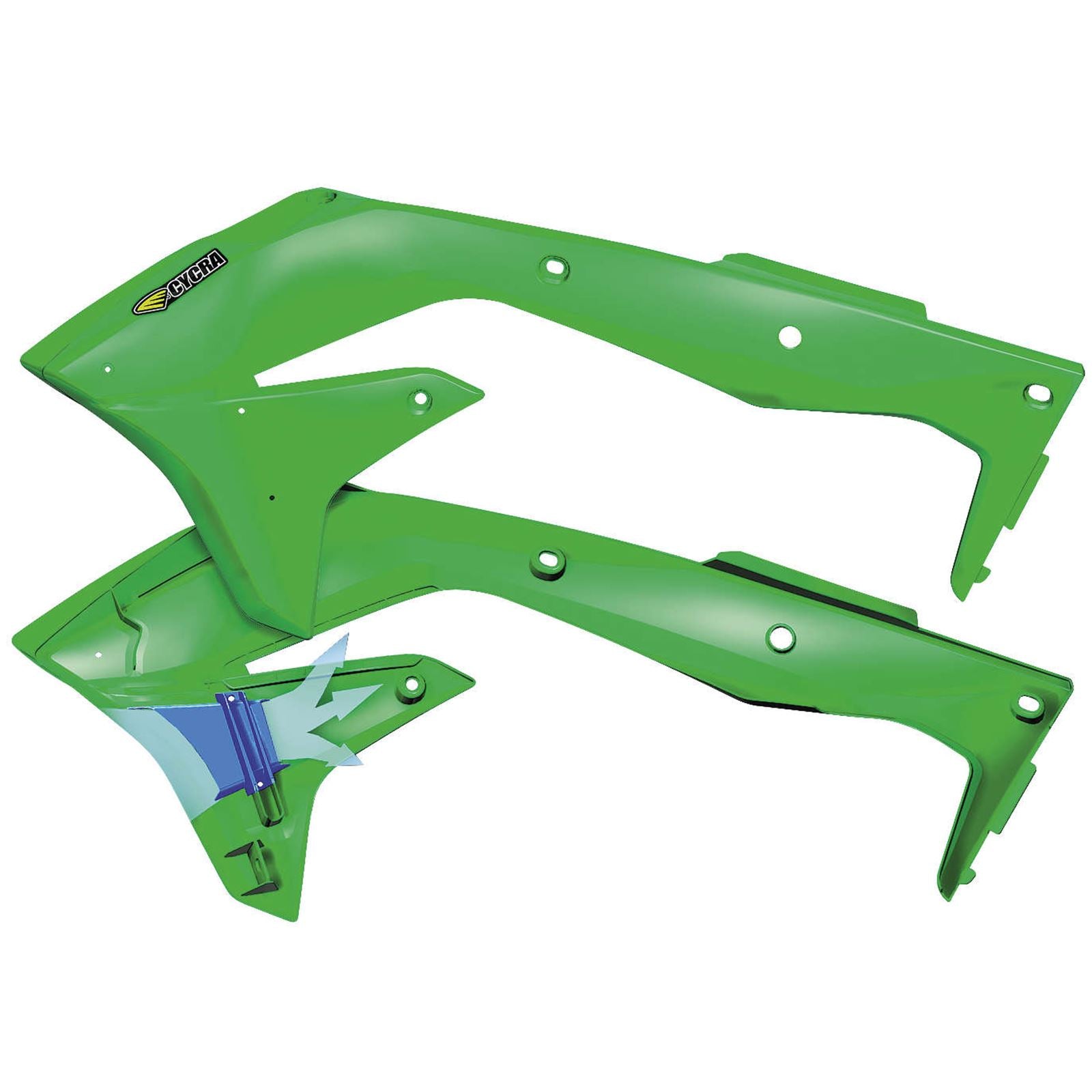 Cycra PowerFlow Shrouds - KXF450 - Fluorescent Green [MPN: 1CYC-1867-72F]_83571