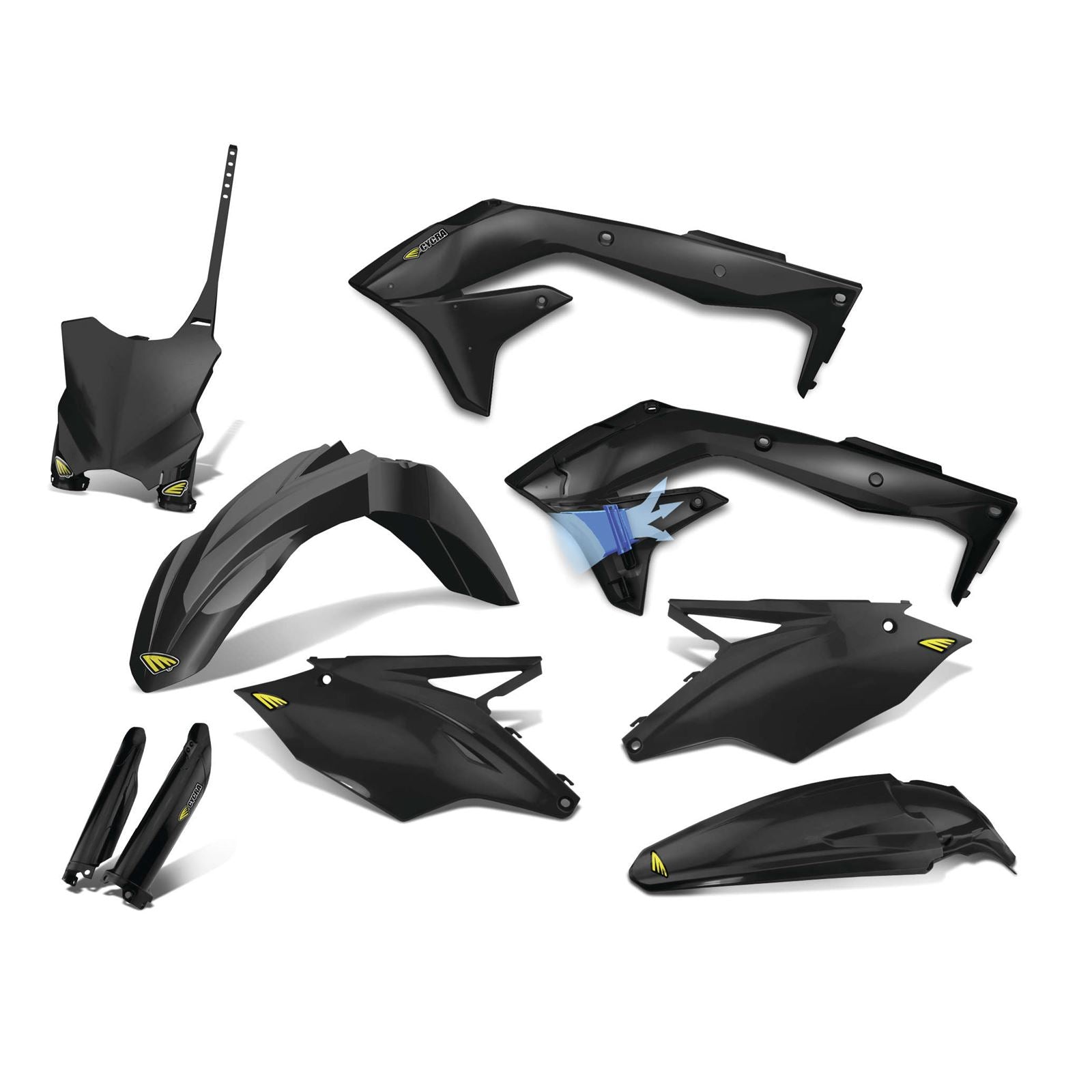 Cycra Body Kit - Powerflow - Black - KX450 [MPN: 1CYC-9318-12]_83592
