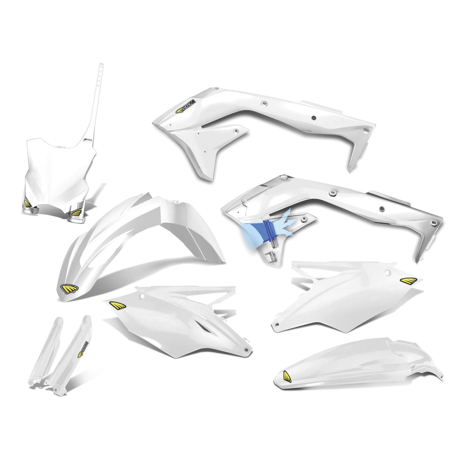 Cycra Body Kit - Powerflow - White - KX450 [MPN: 1CYC-9318-42]_83593