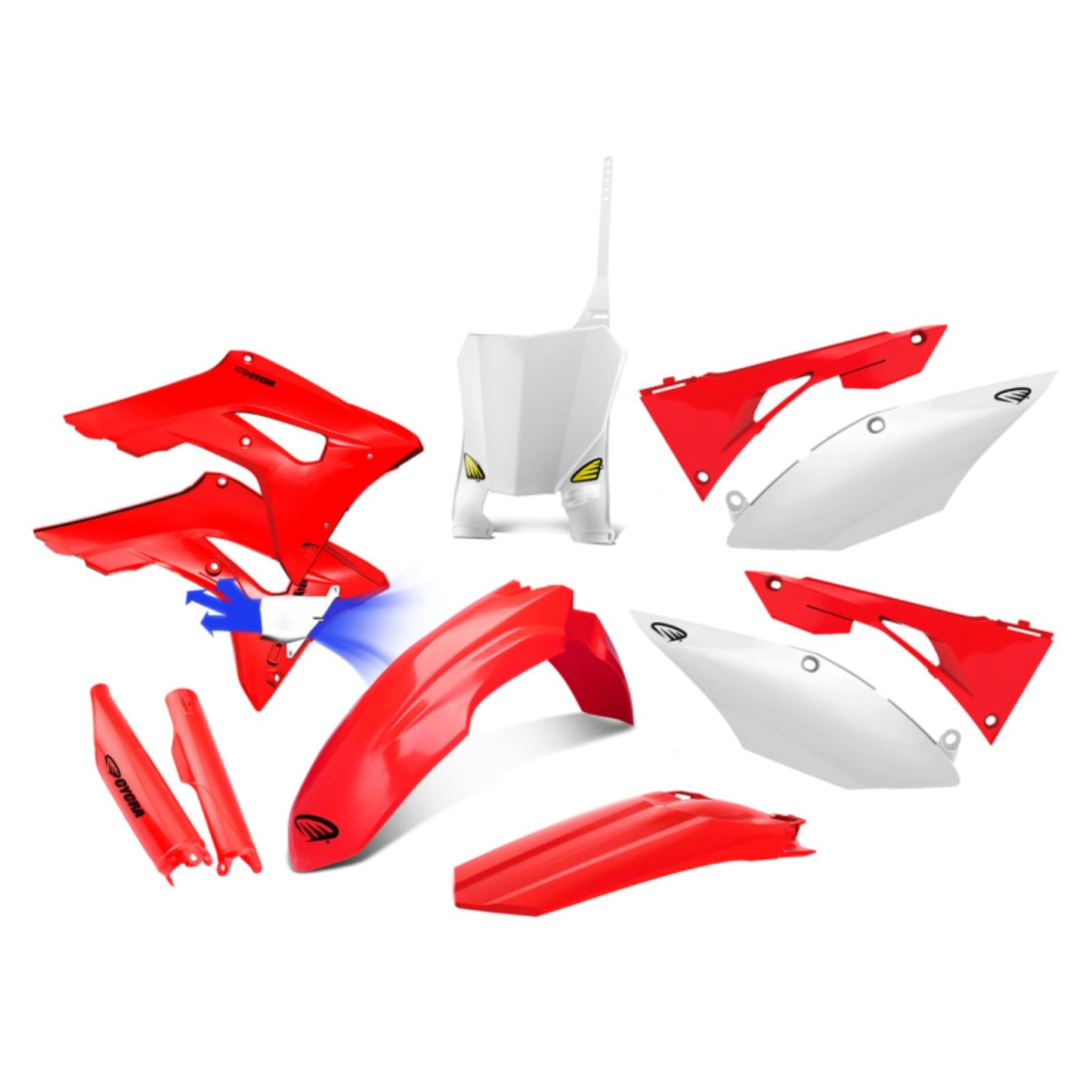 Cycra Body Kit - Powerflow - Red/White - CRF450 [MPN: 1CYC-9320-02]_1453108