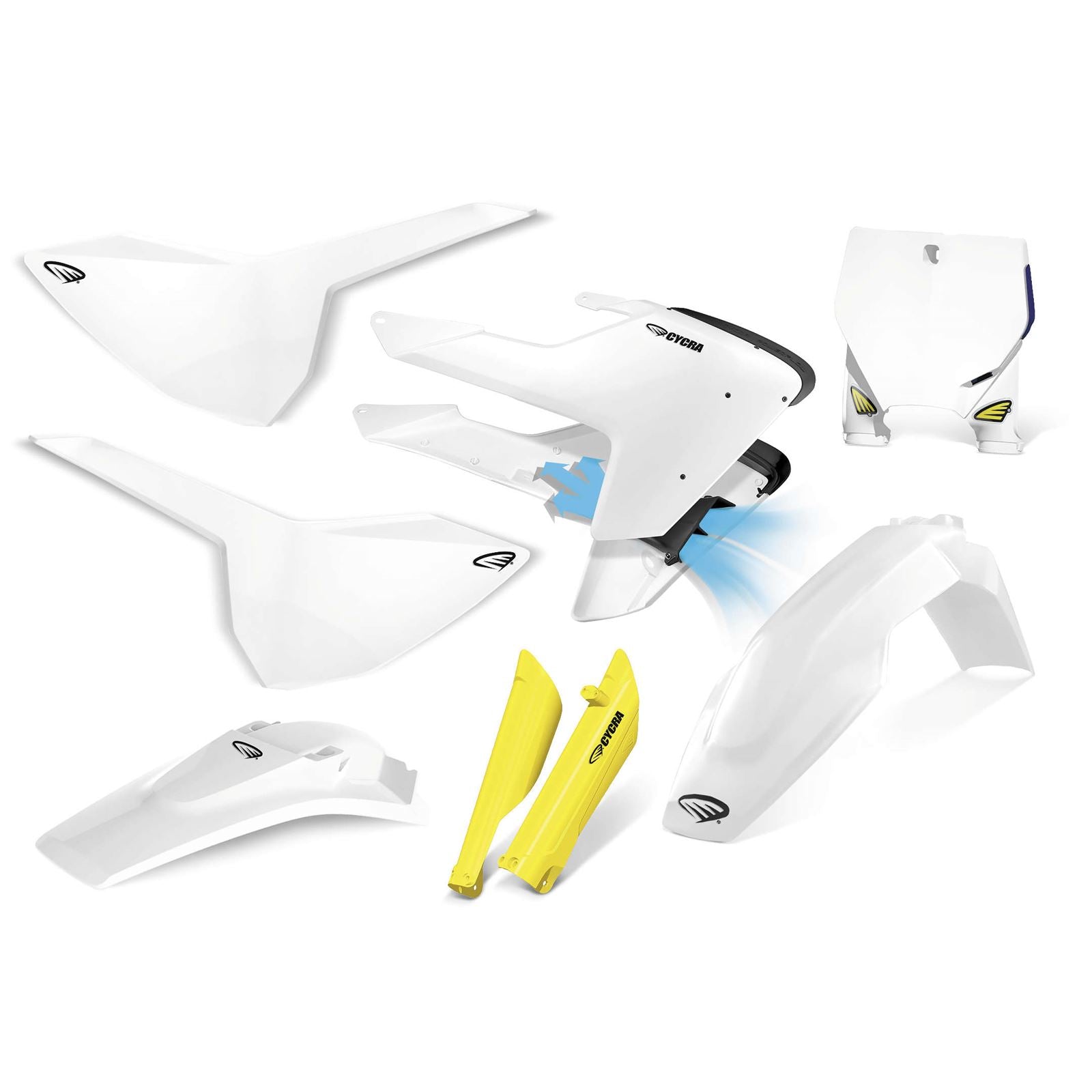 Cycra Body Kit - Powerflow - Red - White/Yellow [MPN: 1CYC-9321-02]_84002