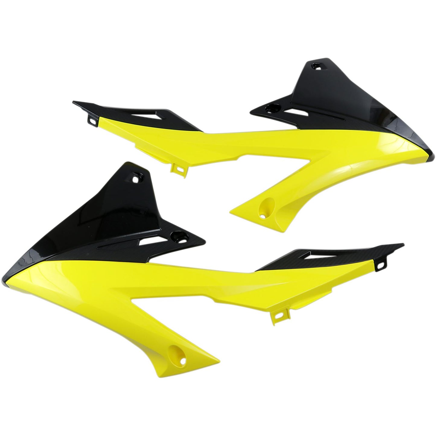 UFO Plastics Radiator Shrouds - Yellow/Black - RMZ 450 [MPN: SU04941-999]_486765