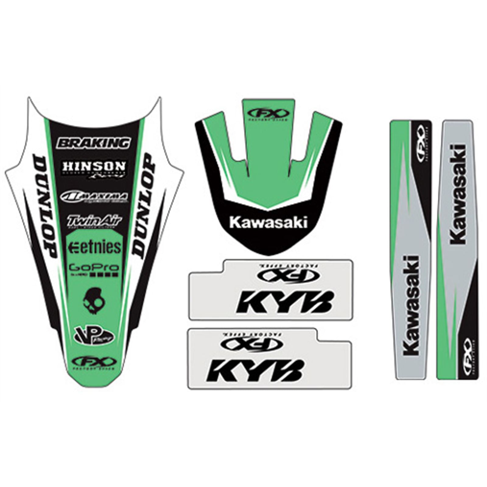 Factory Effex Trim Kit-Fits Kawasaki  KX125/250 99-02 19-50114_558944