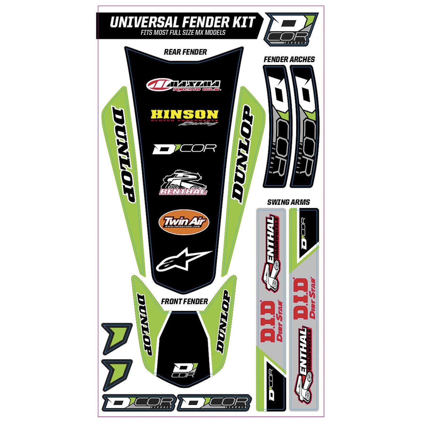 D'Cor Universal Trim Kit - Green [MPN: 15-20-100]_84394