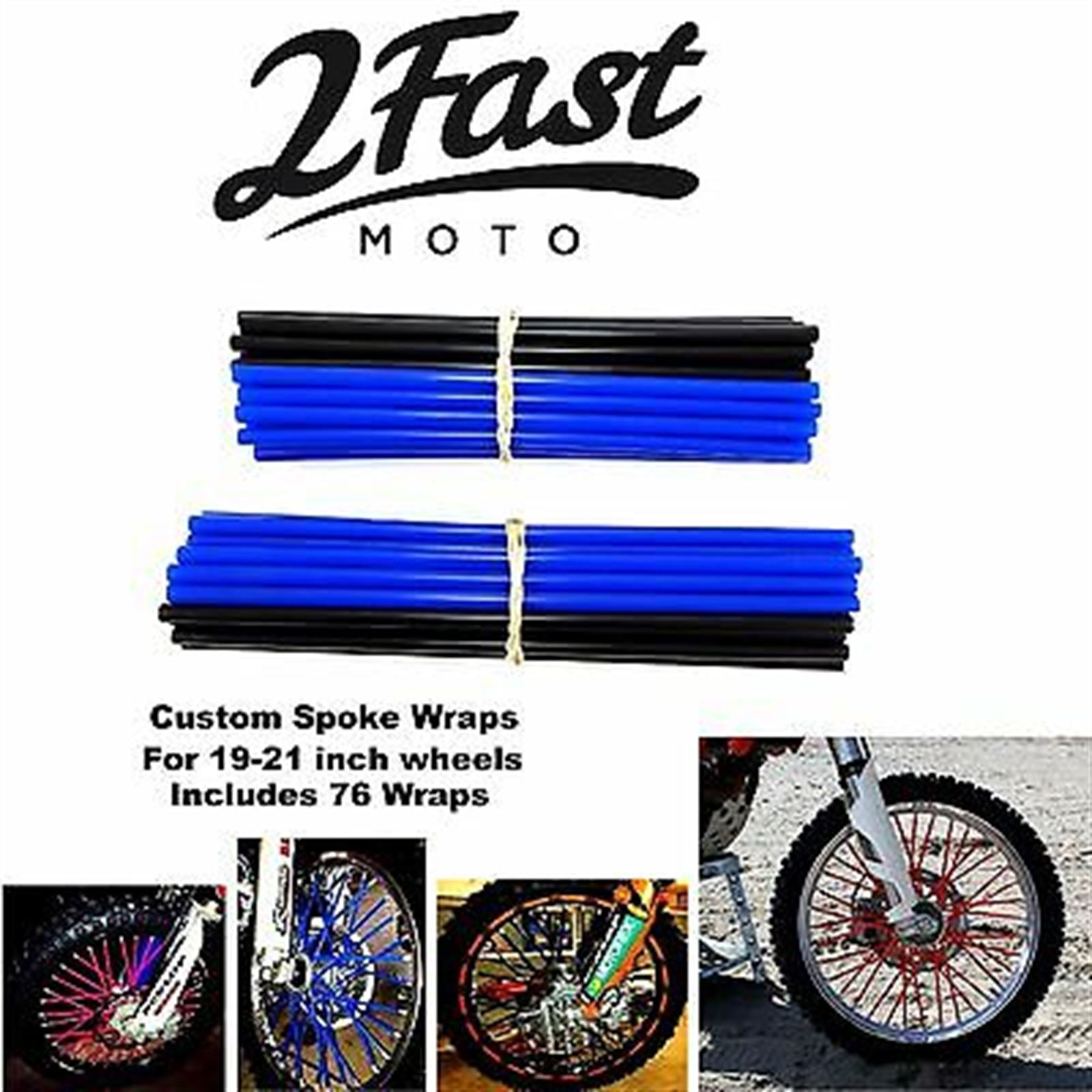 78pcs Wheel Spoke Skin Cover Wrap Kit for MX Dirt Bike - Blue/Black_620707