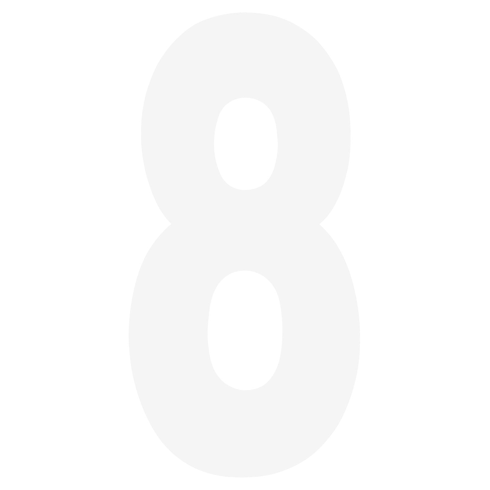 Factory Effex "FX Std 8"" Number White #8" 02-4488_504402