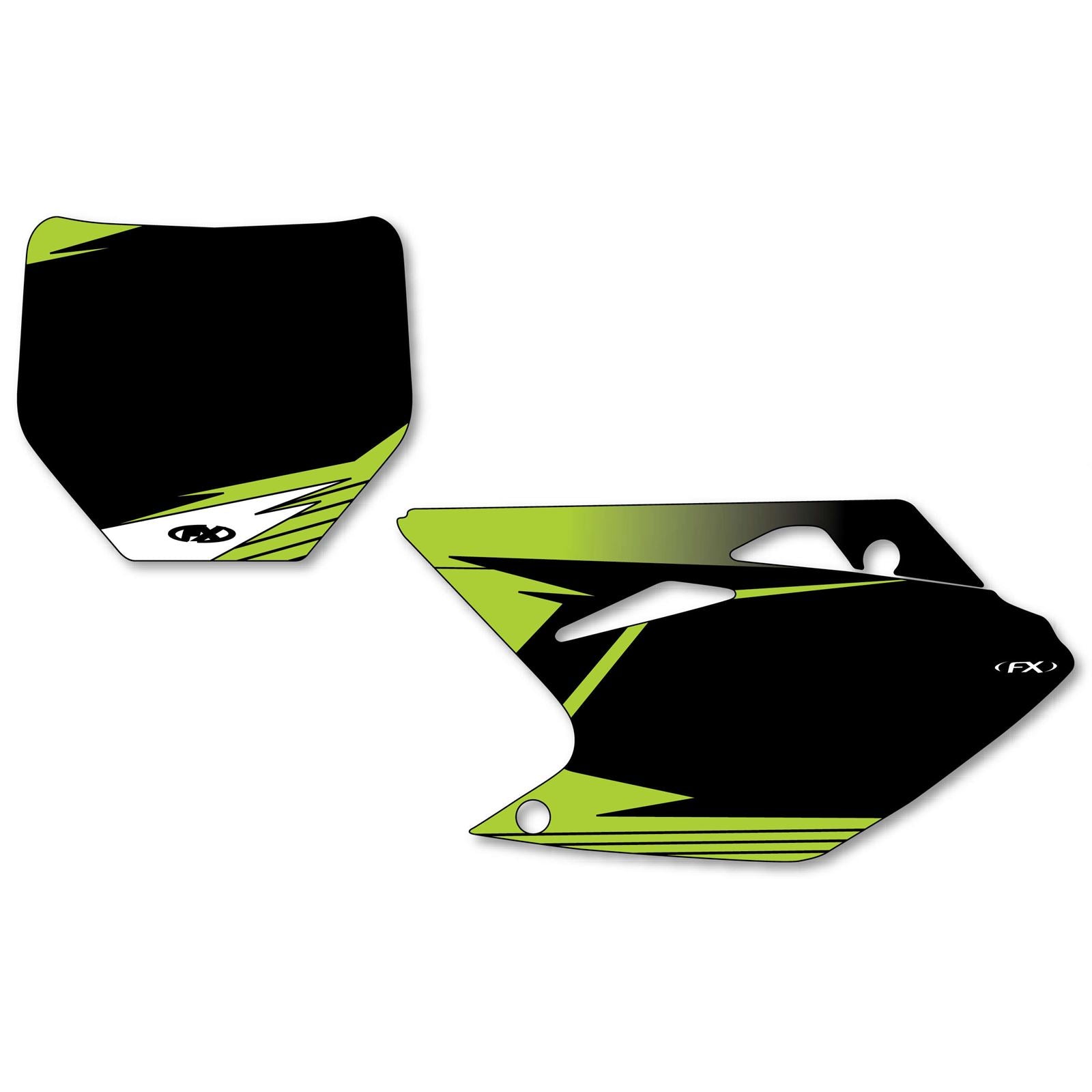 Factory Effex Graphic Number Plates - Black - KX250F 12-64120_84686