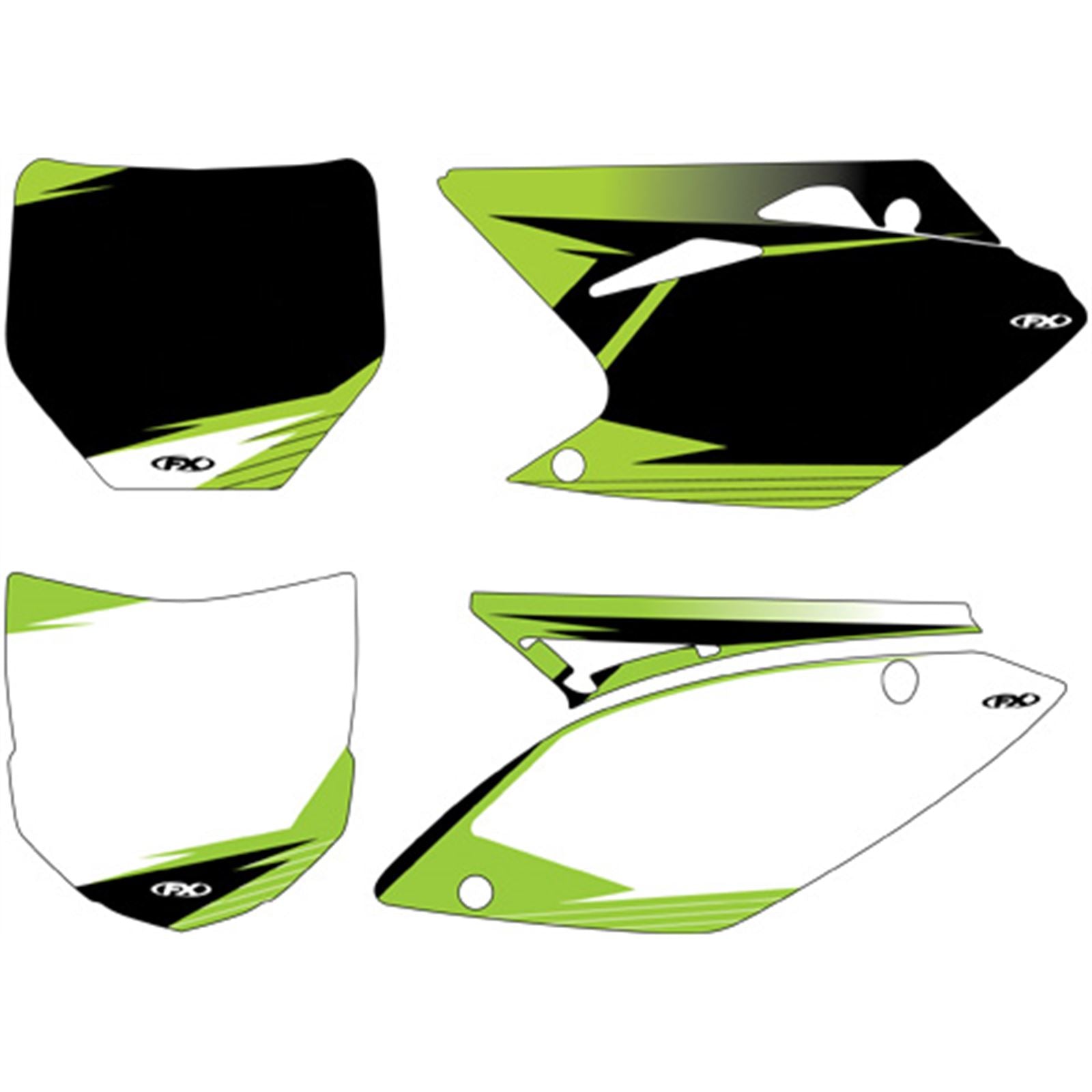 Factory Effex Graphic Number Plates - Black - KX250F 12-64120_559219