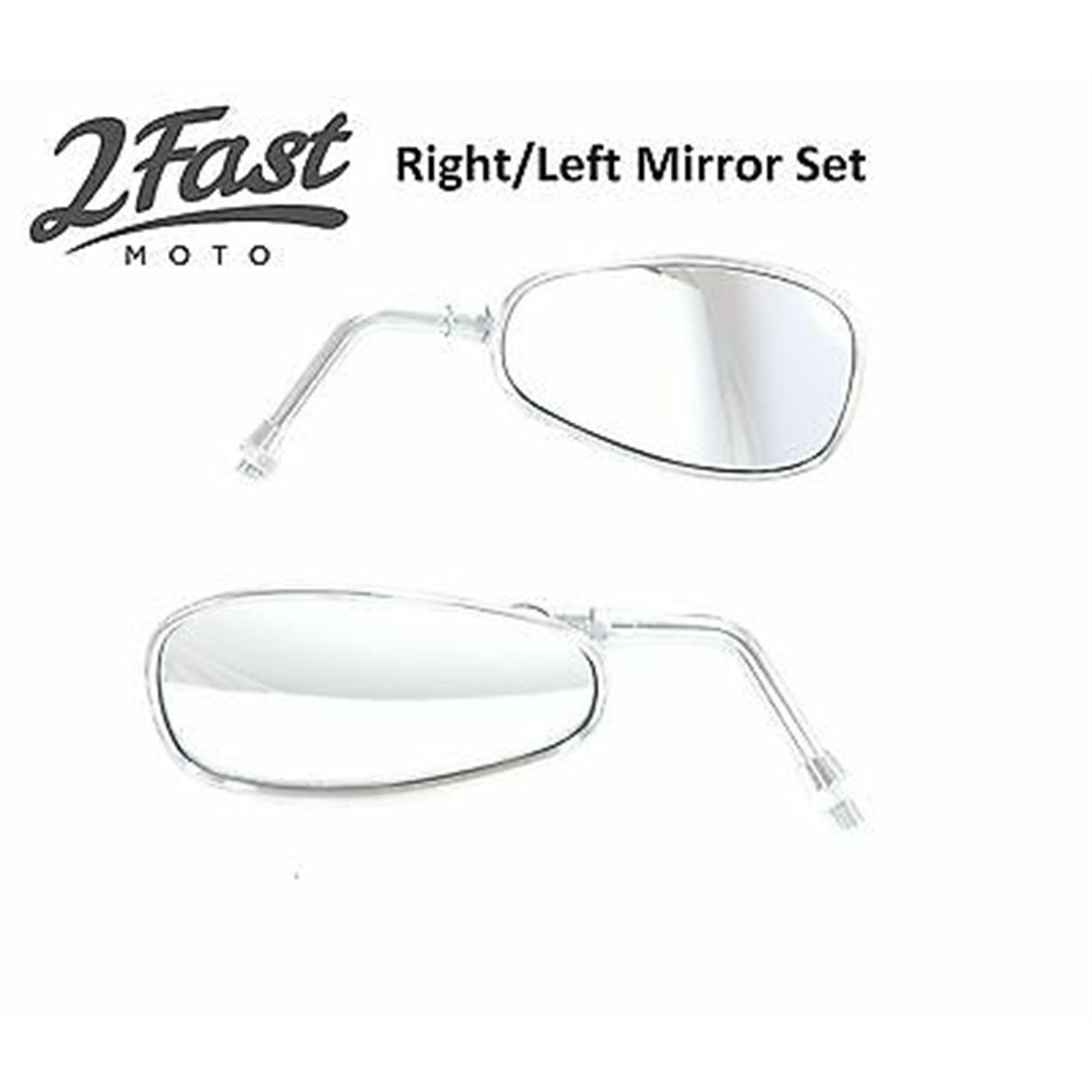 2FastMoto Mirror Replacement Set Right/Left Side Chrome for Yamaha  20-86833_661143