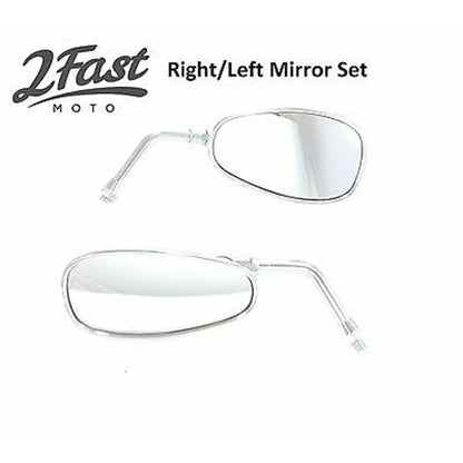 2FastMoto Mirror Replacement Set Right/Left Side Chrome for Yamaha  20-86833_661143