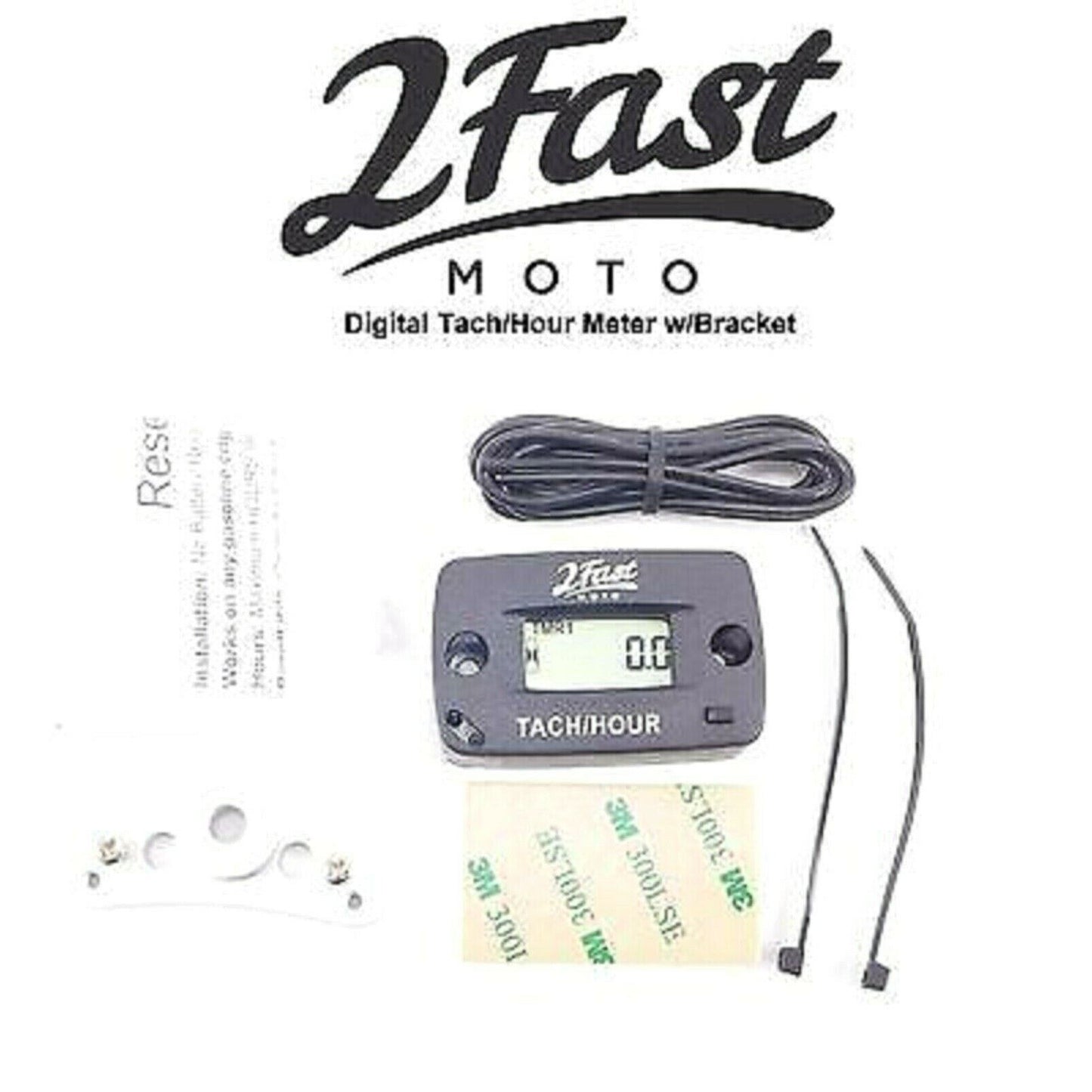 2FastMoto Digital Tachometer Hour Meter w/Bracket ForMotorcycles 14-16060B_681652