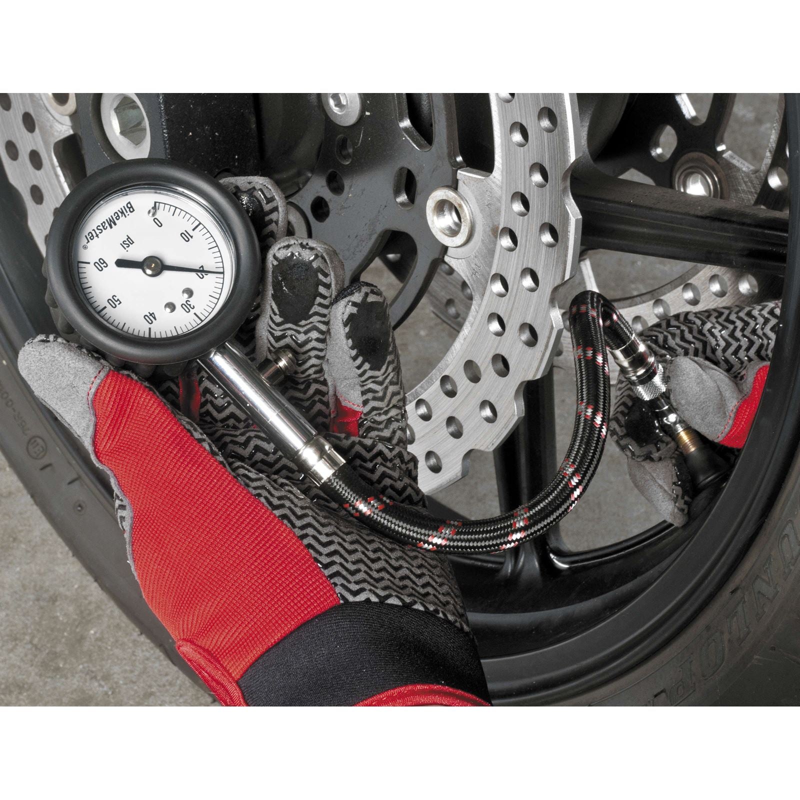 BikeMaster Dial Gauge with Hose 60 Psi TG20-1-060_85342