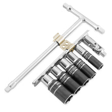 BikeMaster 1/4" T-Handle Wrench with Sockets and Swivel Chrome Black 1/4" 19-2035_85407