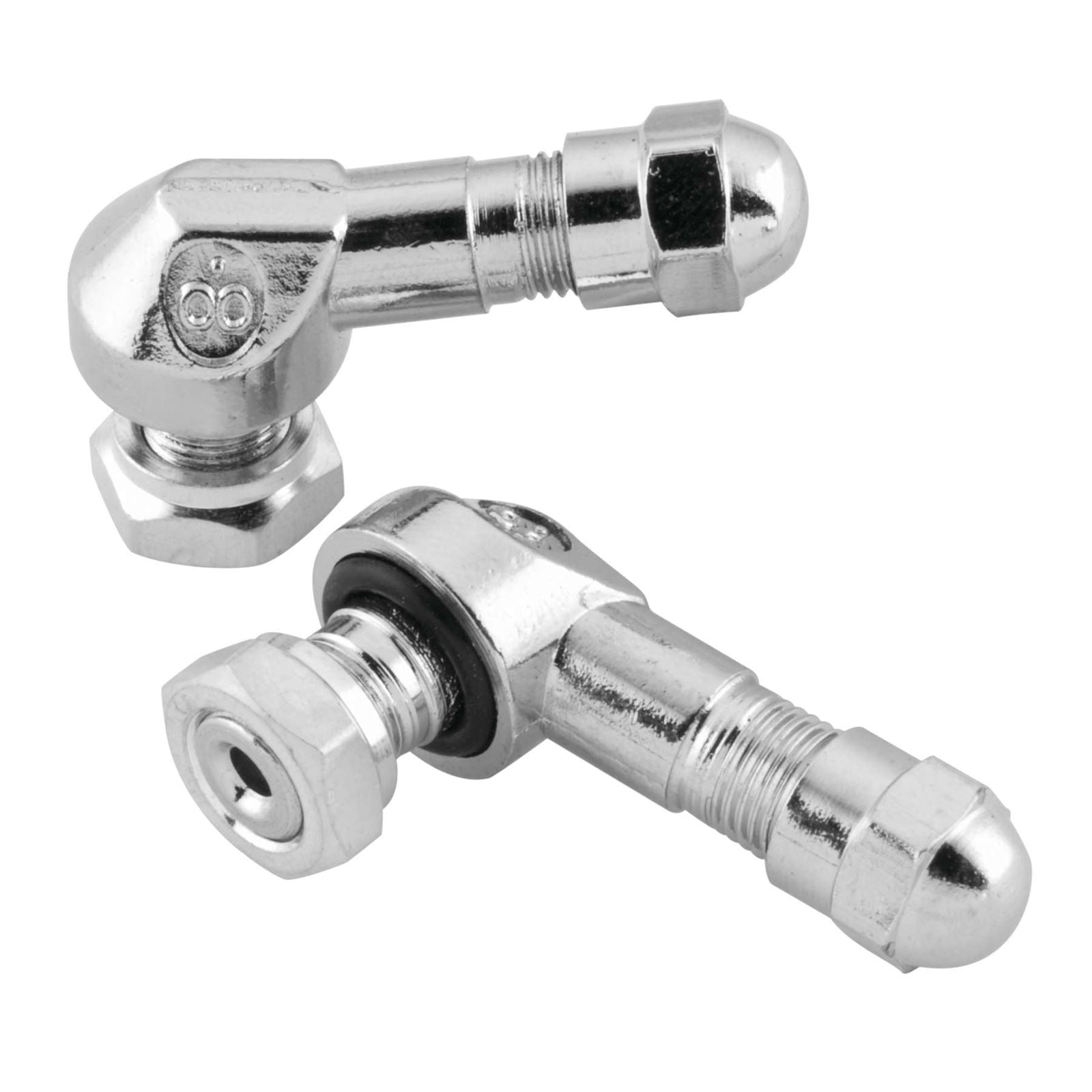 BikeMaster Angled Aluminum Valve Stems Chrome 8.3mm 03-28AL_85510
