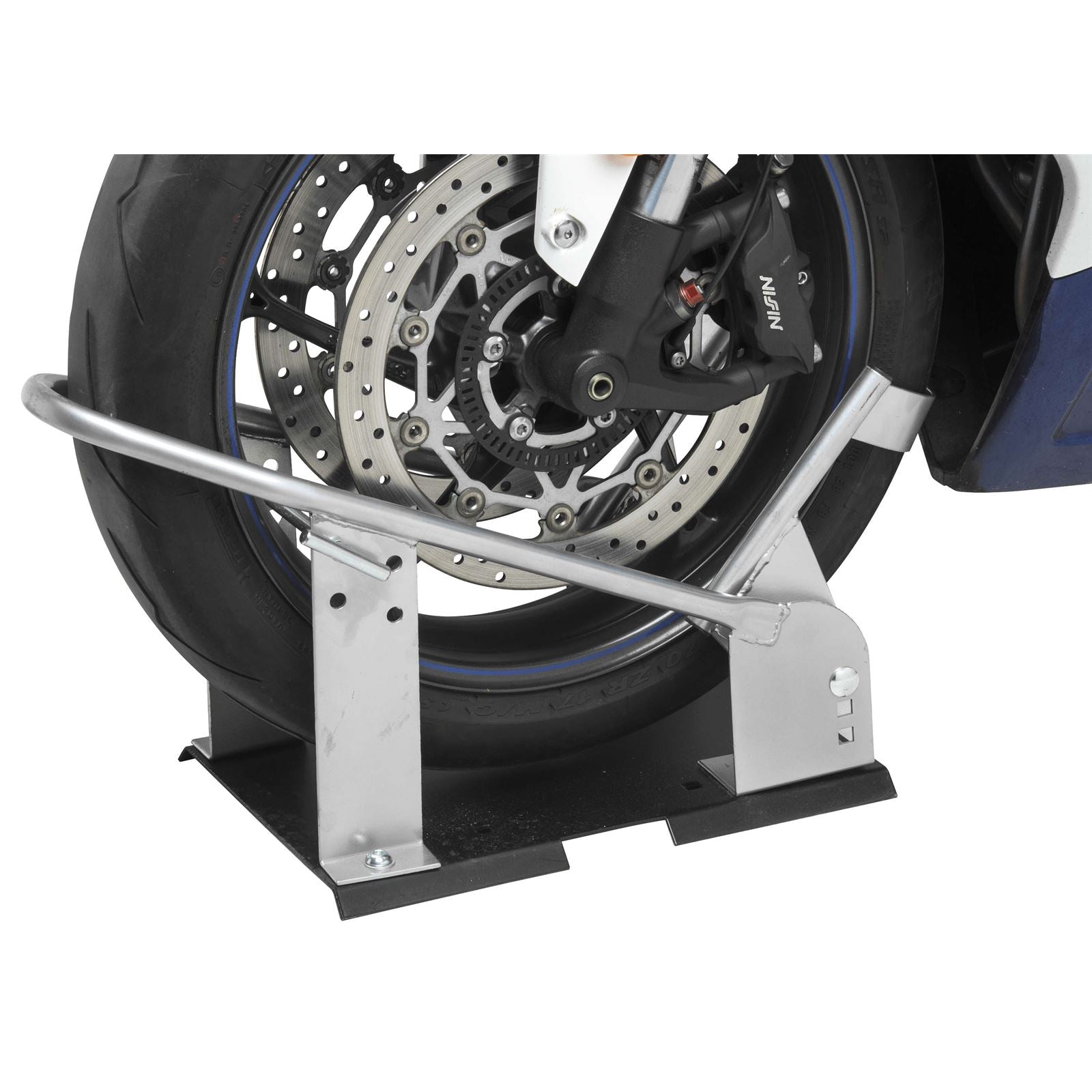 BikeMaster Heavy-Duty Wheel Chock Silver TLWC04_85875