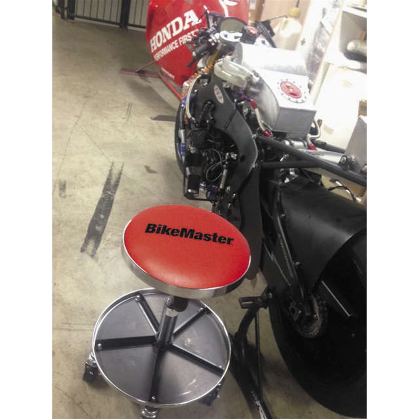 BikeMaster Ultimate Shop Stool with Tool Caddy Stool Tool Work Station Red PWMS-03_85887