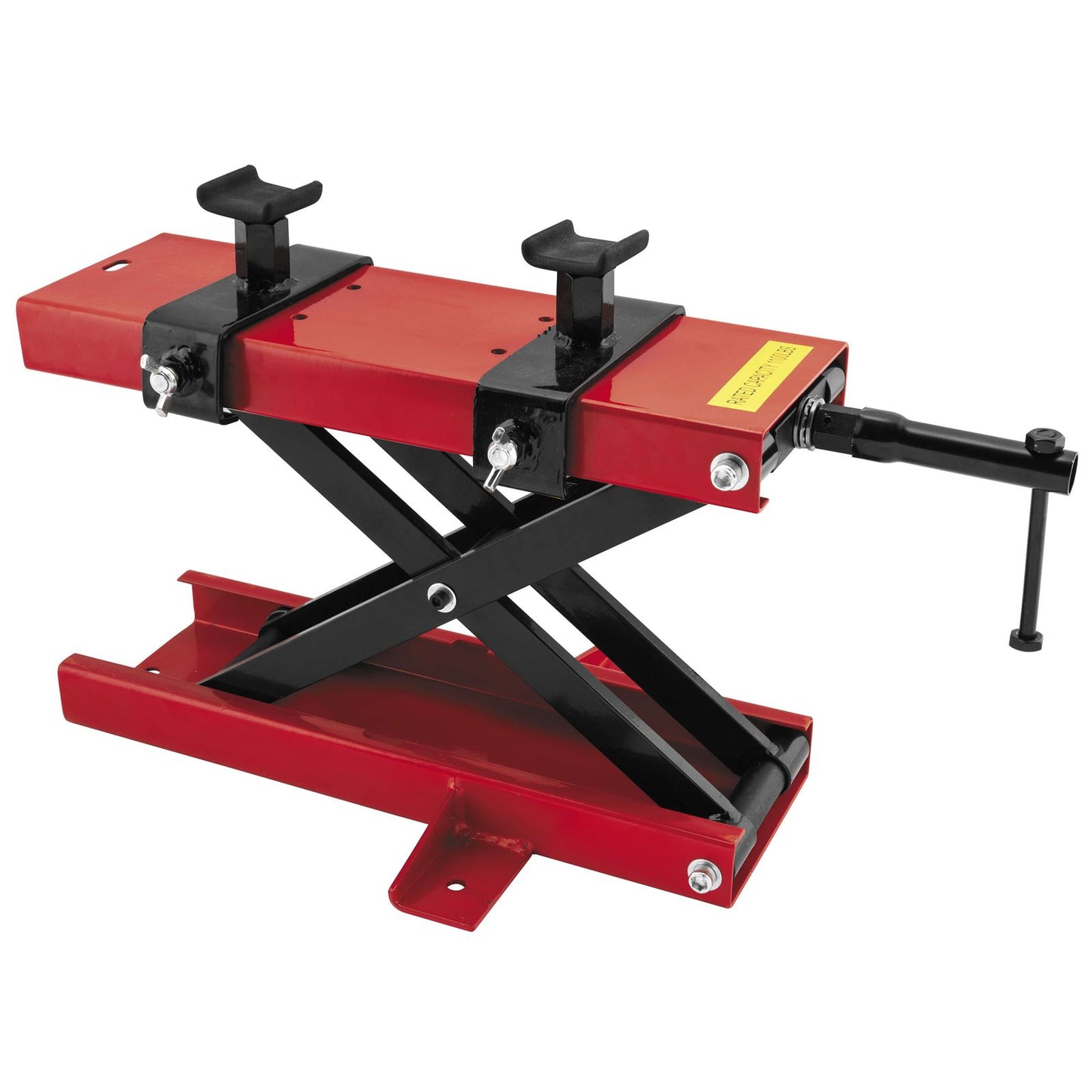 BikeMaster Center Jack Steel 1,100 lb. Capacity 3-1/2" to 16" Lifting Height Red TL-M01102_85924