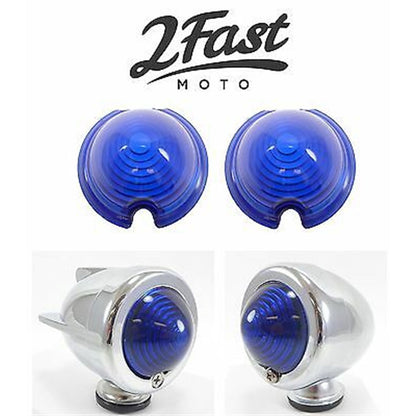 2FastMoto Blue Lens for Bullet Zeppelin Turn Signals for Triumph/BMW - 2/Pack 2fm-m103b_659198