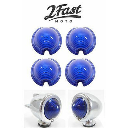 2FastMoto Blue Lens for Bullet Zeppelin Custom Turn Signals for Yamaha - 4/Pack 2fm-m103b_620337