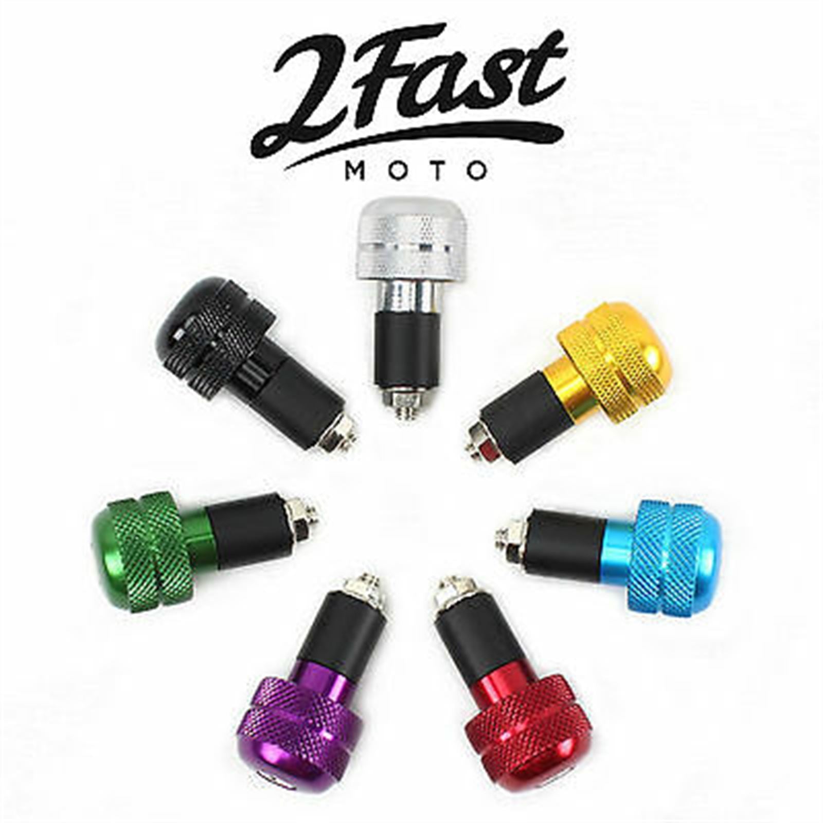 2FastMoto Aluminum Bar End - Silver - Anti Vibration - Fit 7/8" Handlebar - Pair  23-96462_621116