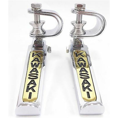 2FastMoto Folding Foot Rest Peg 1" to 1.25" Clamps - Chrome/Gold For Kawasaki 2fm-11-7323k_621147