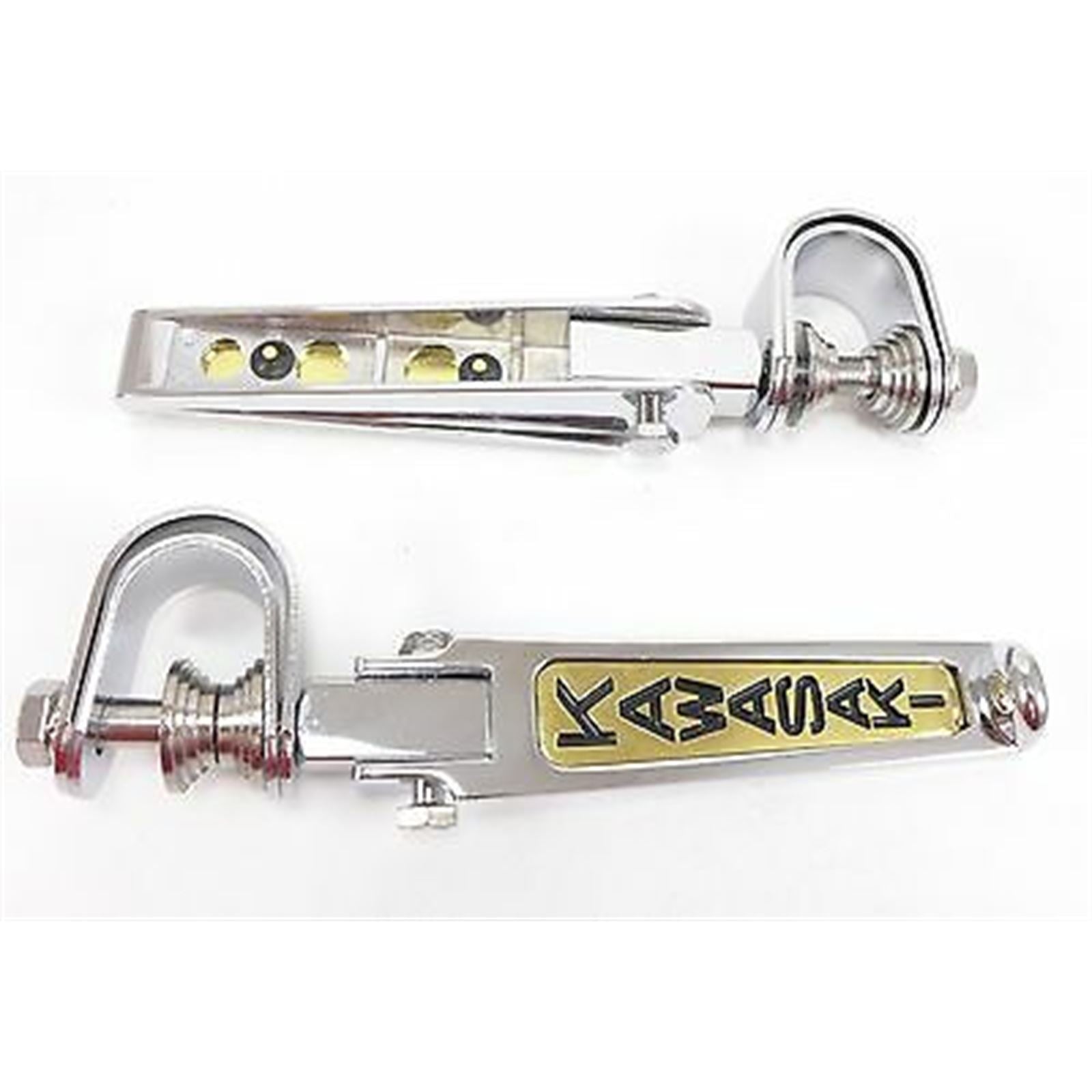2FastMoto Folding Foot Rest Peg 1" to 1.25" Clamps - Chrome/Gold For Kawasaki 2fm-11-7323k_621145