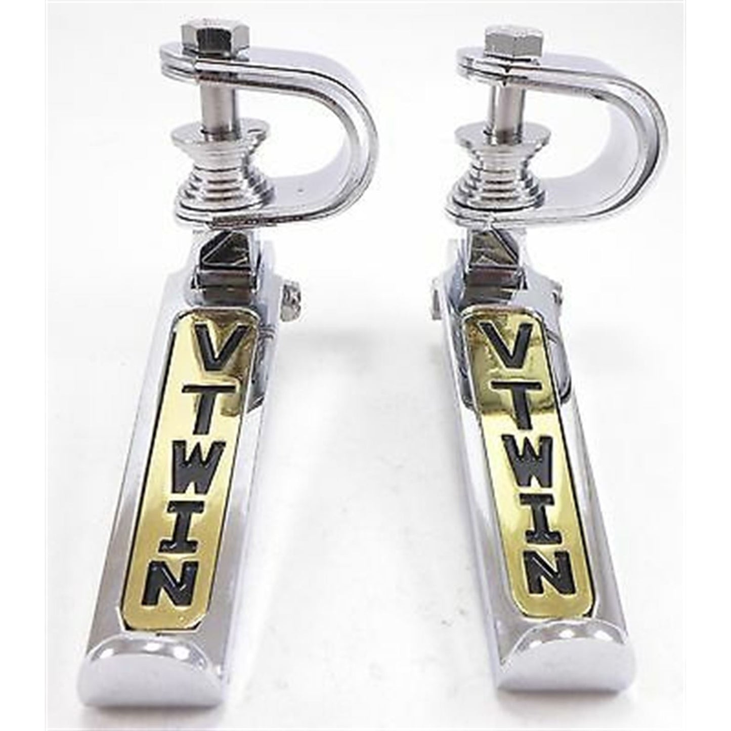V-Twin Folding Foot Rest Peg - Chrome/Gold for Harley Davidson - Pair _666783