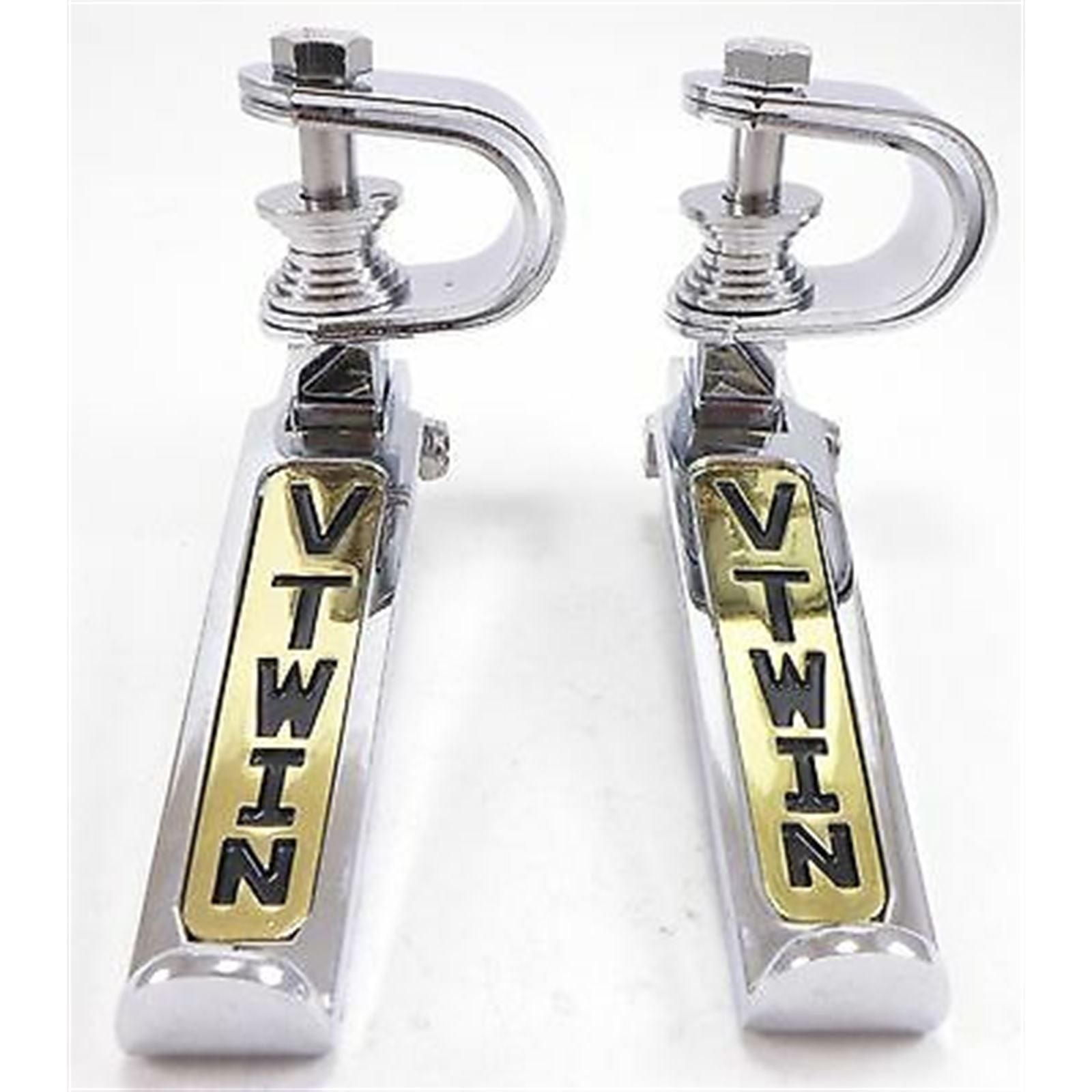 V-Twin Folding Foot Rest Peg - Chrome/Gold for Harley Davidson - Pair _666783