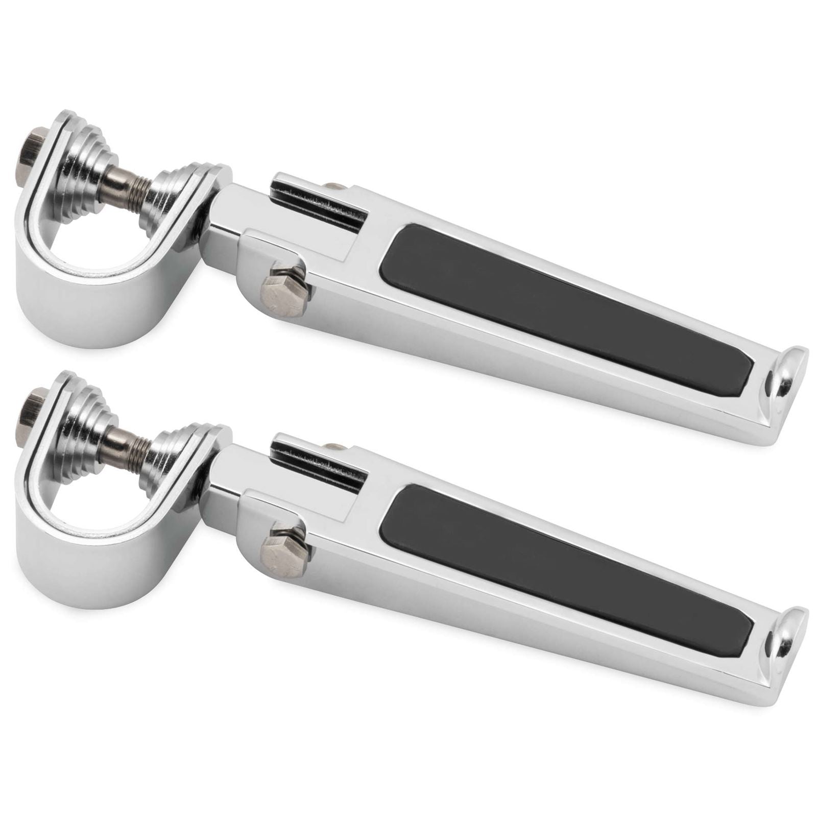 BikeMaster Rubber Inlay Footpeg U-Clamp Chrome 1" to 1-1/4" D677_86934