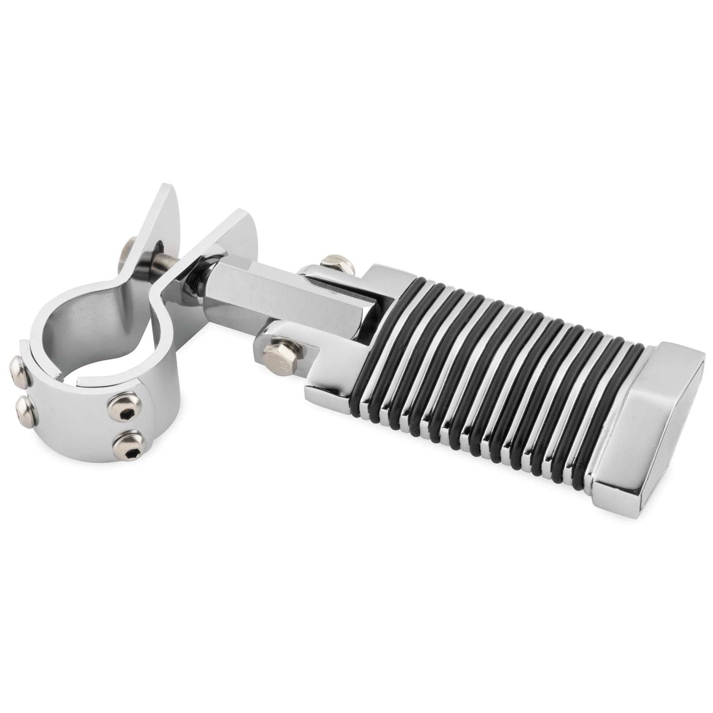 BikeMaster Engine Guard/Frame Rail Clamp Footpegs 3-Clamp Chrome 1-1/4" 690-3_86936