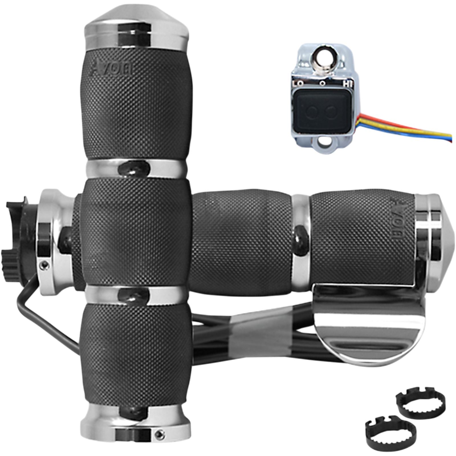 Avon Grips Air Cushioned Grips Heated with Throttle Super Sport Chrome MT-AIR-90-C-B-H_347683