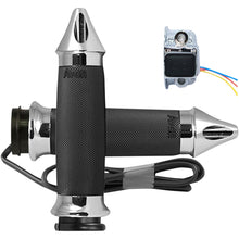 Avon Grips Custom Contour Grips Spike Heated Fly-by-Wire Throttle Chrome CC-85-CH-S-F-HT_347679