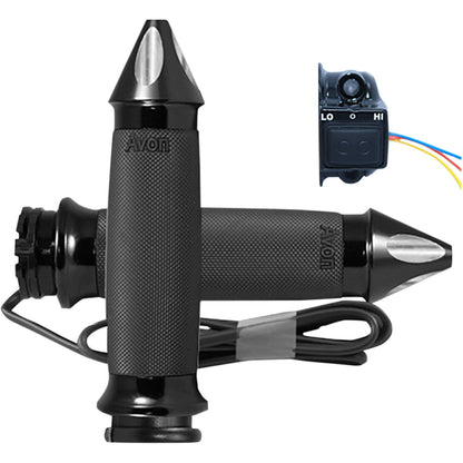 Avon Grips Custom Contour Grips Spike Heated Cable Throttle Black CC-86-AN-SPK-HT_347680