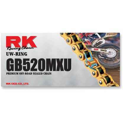 RK Chain 520 MXU - Sealed Racing UW-Ring Chain - 120 Links [MPN: GB520MXU-120]_466881