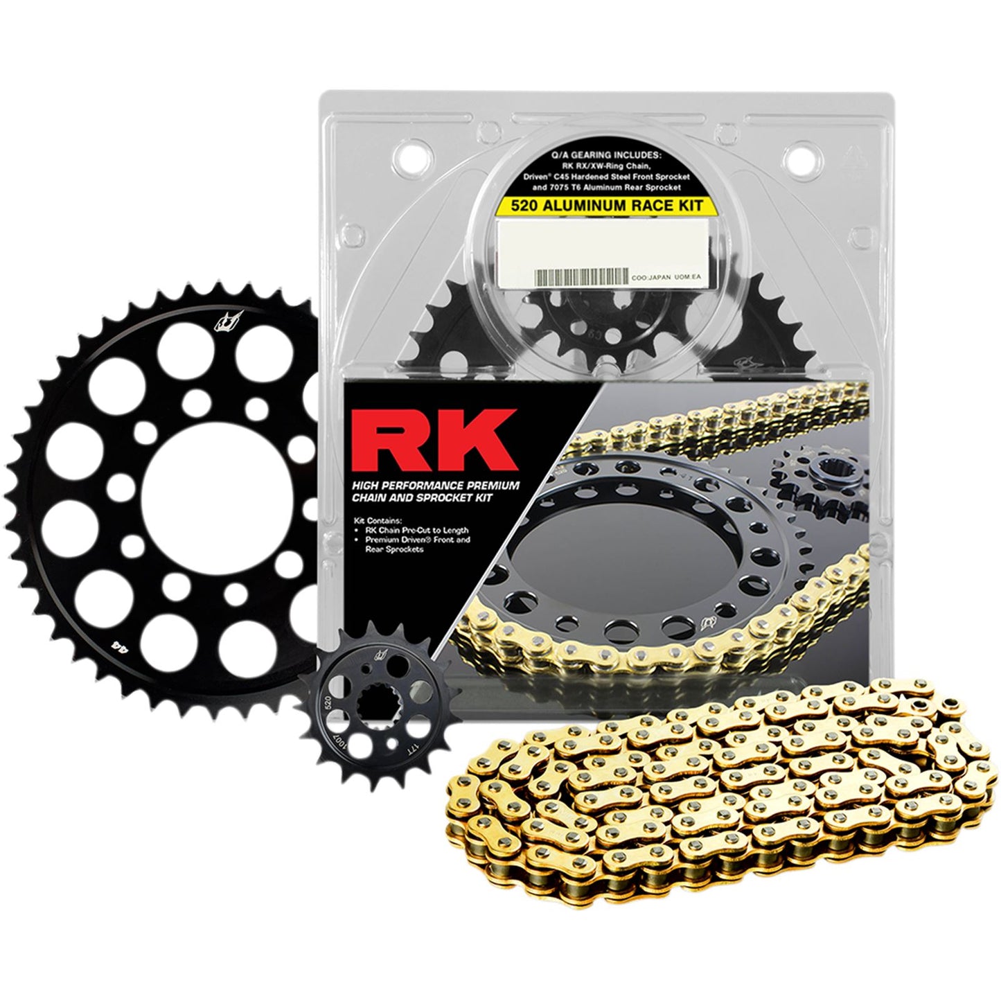 RK Chain Aluminum Race Chain and Sprocket Kit for BMW S-1000-RR - '09-'11 [MPN: 9101-098DG]_467377