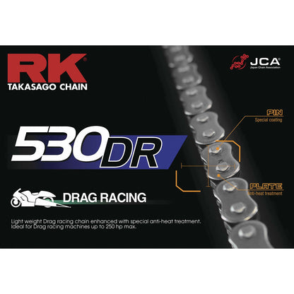RK Chain 530 DR - Drag Racing Chain - 150 Links [MPN: 530DR-150]_87393