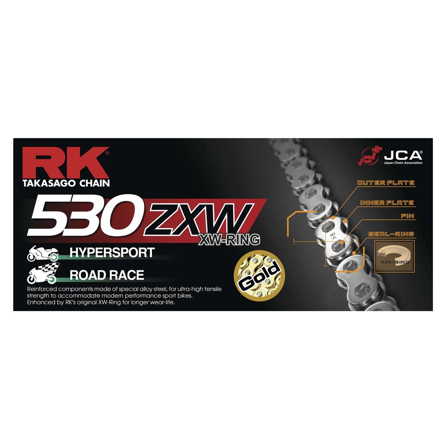 RK Chain 530ZXW Chain 530 x 120, Gold [MPN: GB530ZXW-120]_87408