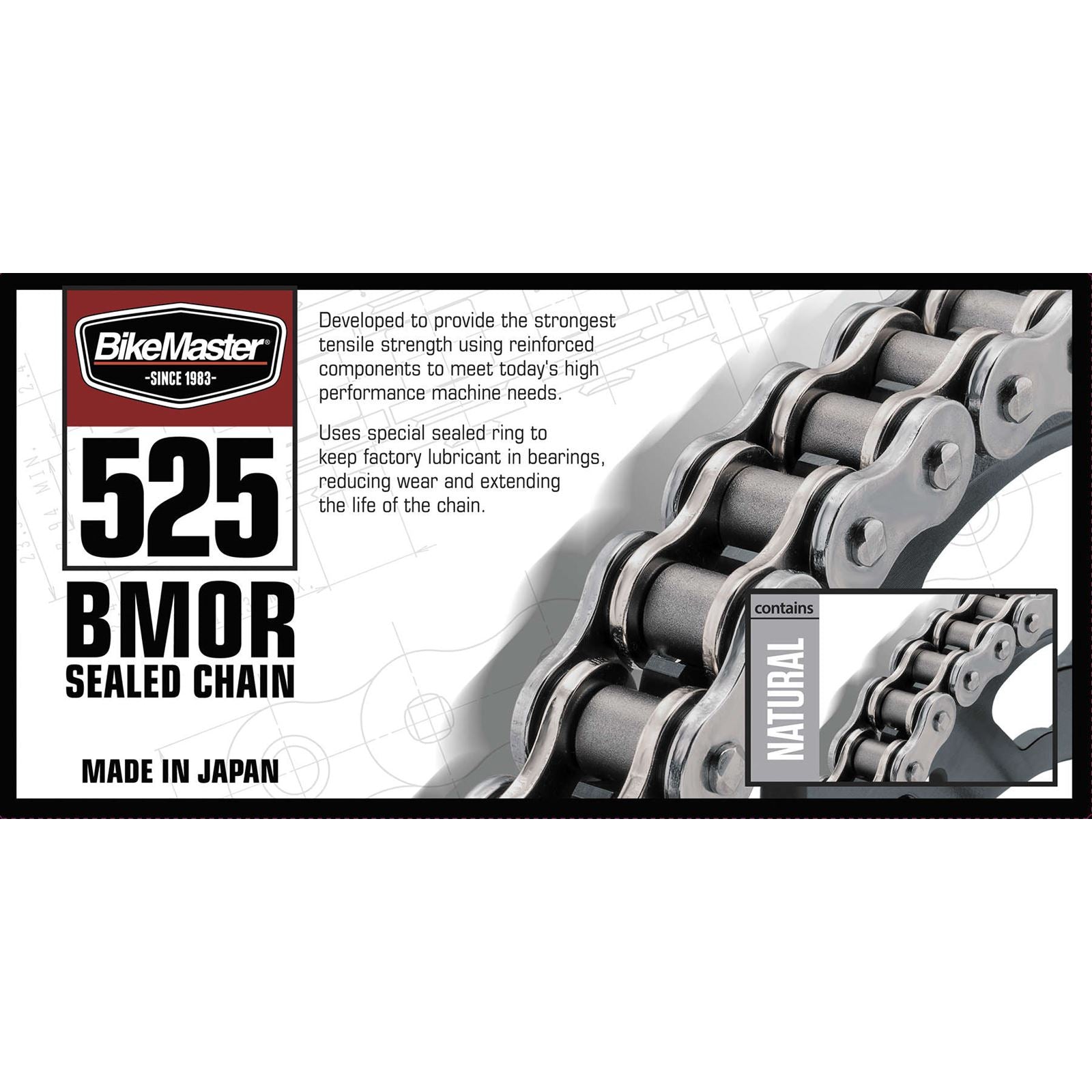 BikeMaster 525 BMOR Series Chain O-Ring Natural x 120 525BMOR-120_504648